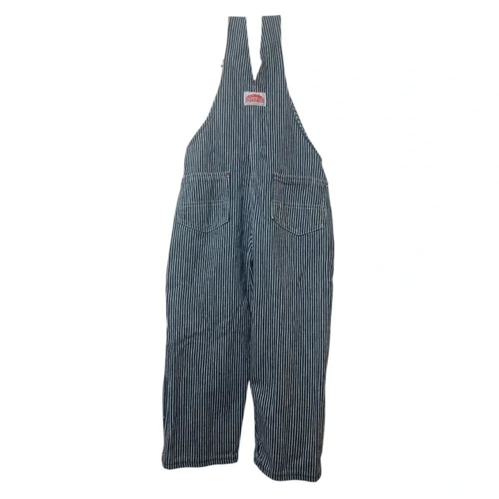 Blue Denim Overalls with Adjustable Straps and Bib Front